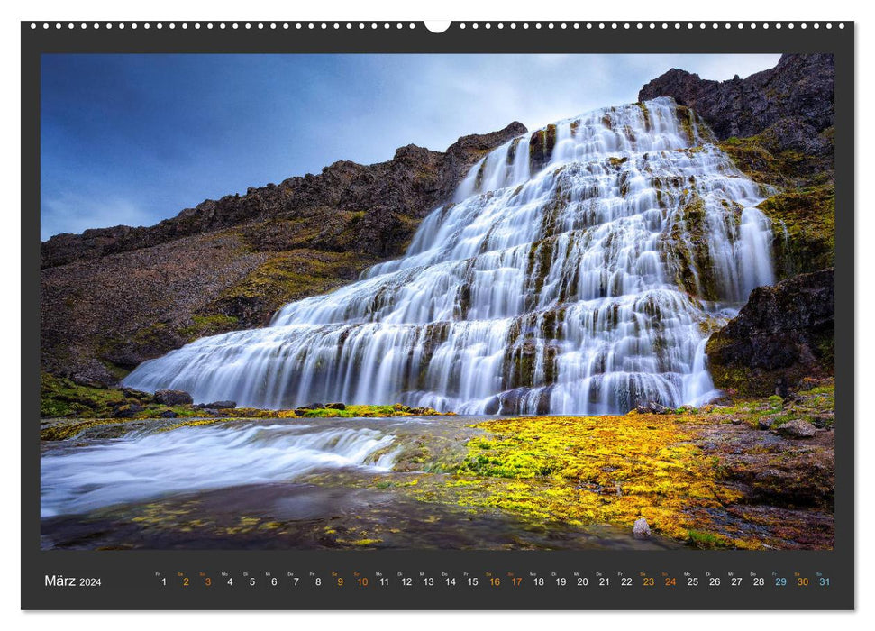 Iceland - The most beautiful waterfalls (CALVENDO wall calendar 2024) 