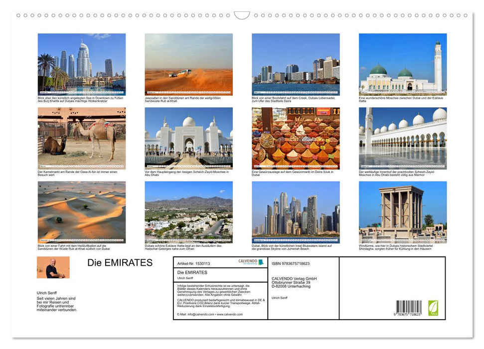 Die EMIRATES zwischen Dubai und Abu Dhabi (CALVENDO Wandkalender 2024)
