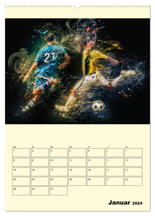 Fußball - Feuer (CALVENDO Premium Wandkalender 2024)