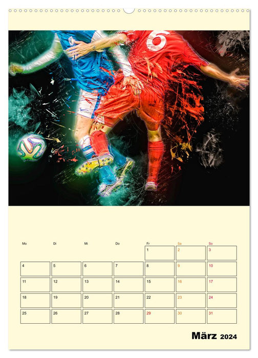 Fußball - Feuer (CALVENDO Premium Wandkalender 2024)