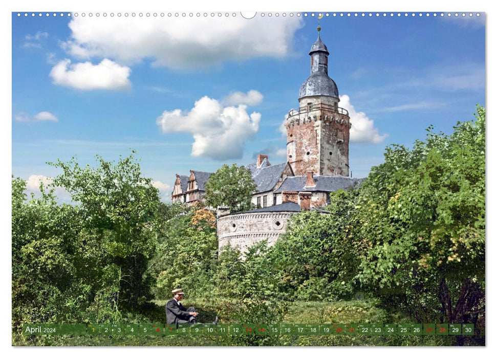 Saxony-Anhalt - places from the imperial era in color - photos restored and colored (CALVENDO wall calendar 2024) 