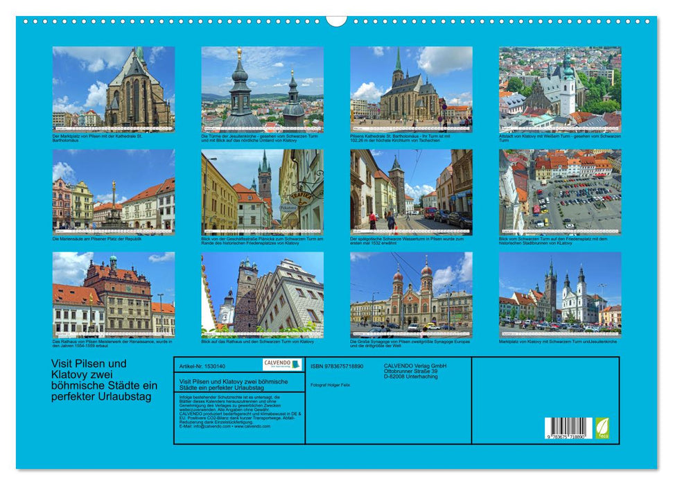 Visit Pilsen &amp; Klatovy - Two Bohemian Cities - A Perfect Vacation Day (CALVENDO Wall Calendar 2024) 