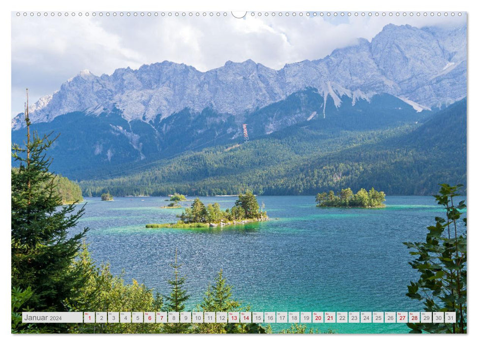 Picturesque lakes in Bavaria (CALVENDO Premium Wall Calendar 2024) 