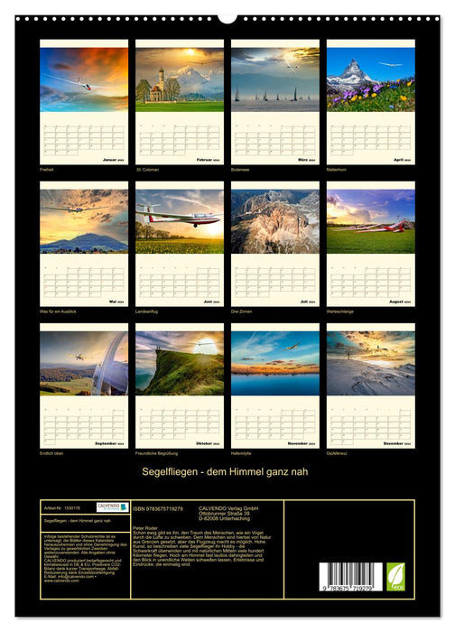 Segelfliegen - dem Himmel ganz nah (CALVENDO Premium Wandkalender 2024)
