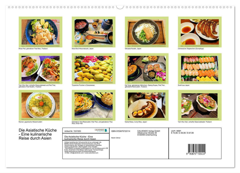 Die Asiatische Küche - Eine kulinarische Reise durch Asien (CALVENDO Premium Wandkalender 2024)