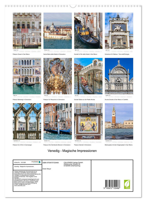 Venedig - Magische Impressionen (CALVENDO Premium Wandkalender 2024)