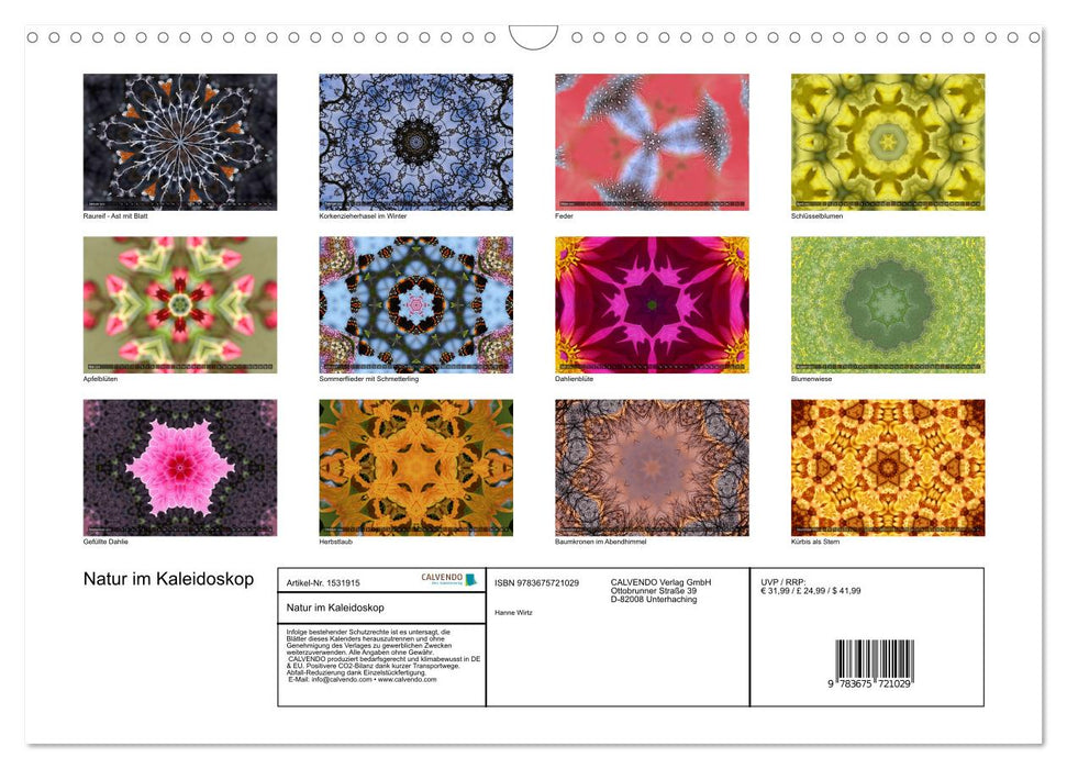 Natur im Kaleidoskop (CALVENDO Wandkalender 2024)