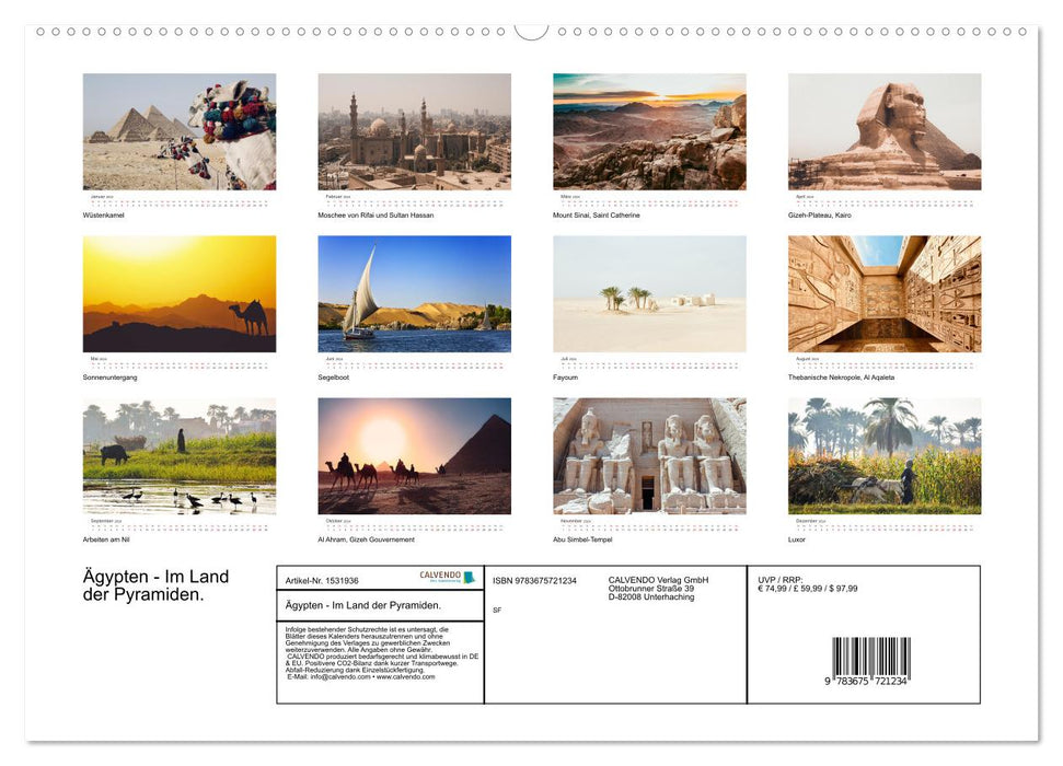 Ägypten - Im Land der Pyramiden. (CALVENDO Premium Wandkalender 2024)