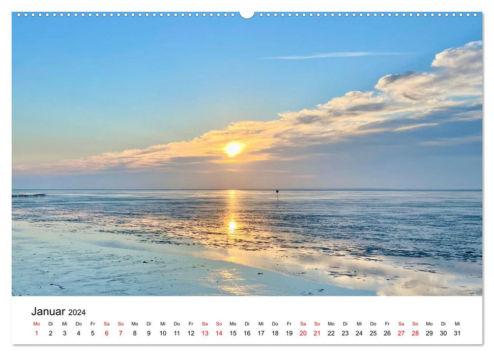 Watt'n Kalender: Nordseeküste (CALVENDO Premium Wandkalender 2024)