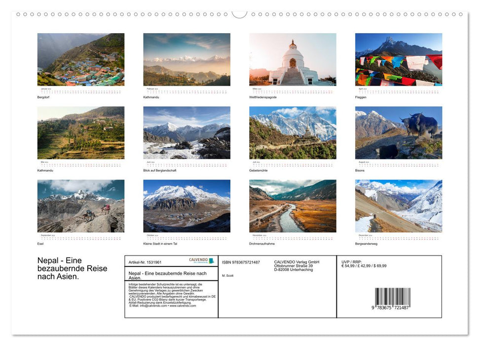 Nepal - Eine bezaubernde Reise nach Asien. (CALVENDO Wandkalender 2024)