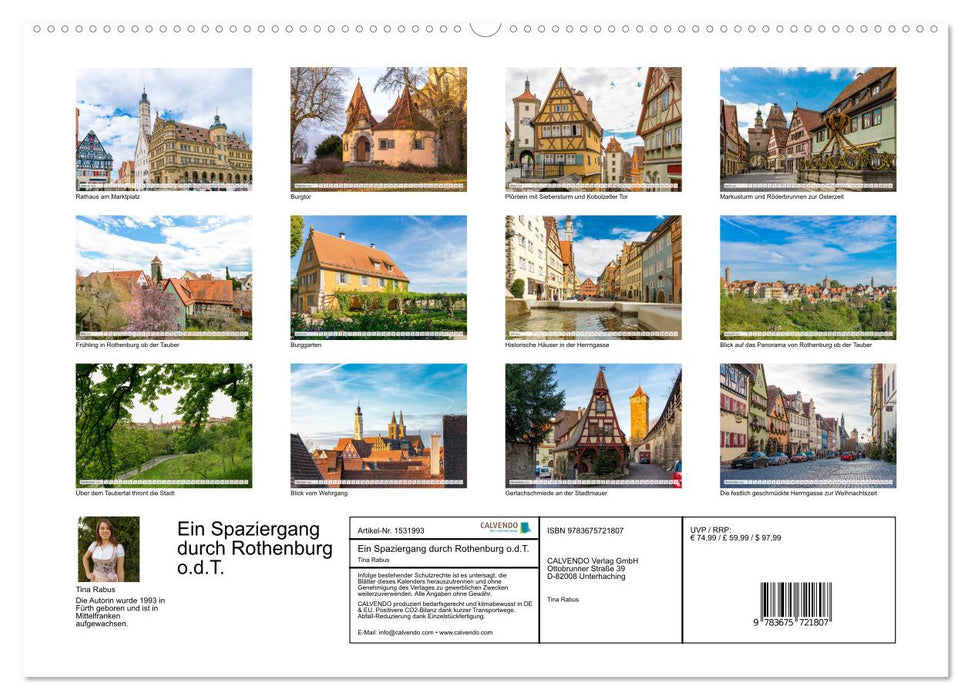 Ein Spaziergang durch Rothenburg ob der Tauber (CALVENDO Premium Wandkalender 2024)