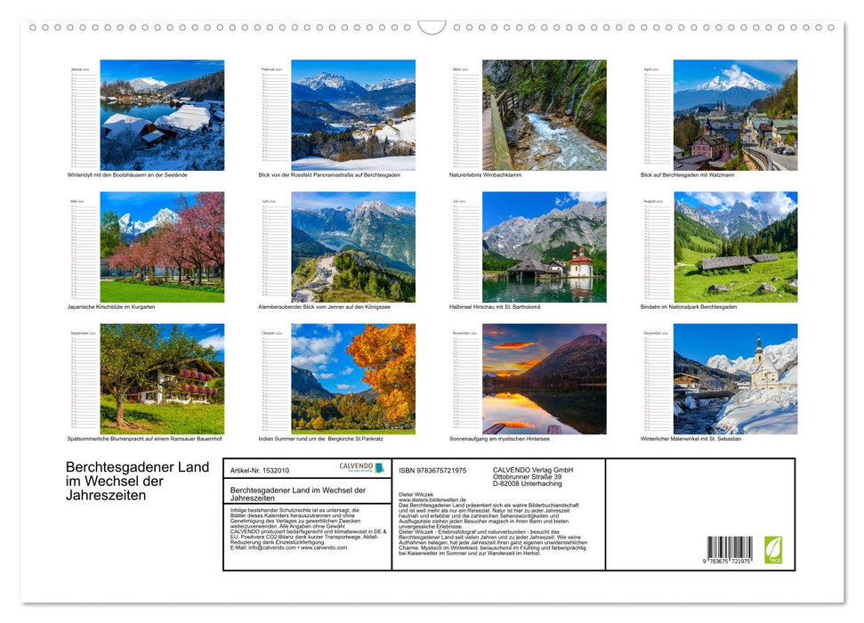 Berchtesgadener Land im Wechsel der Jahreszeiten (CALVENDO Wandkalender 2024)