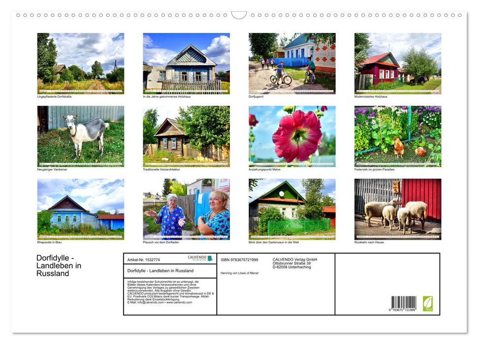 Dorfidylle - Landleben in Russland (CALVENDO Wandkalender 2024)