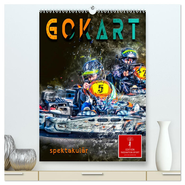Gokart spektakulär (CALVENDO Premium Wandkalender 2024)