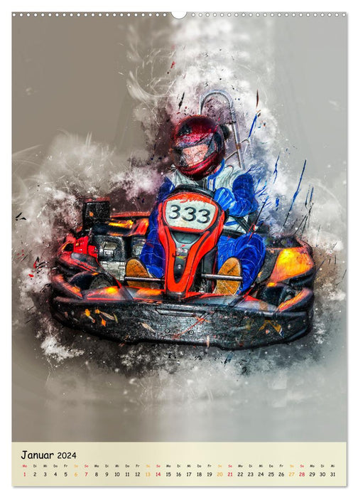 Go-kart spectaculaire (Calendrier mural CALVENDO Premium 2024) 