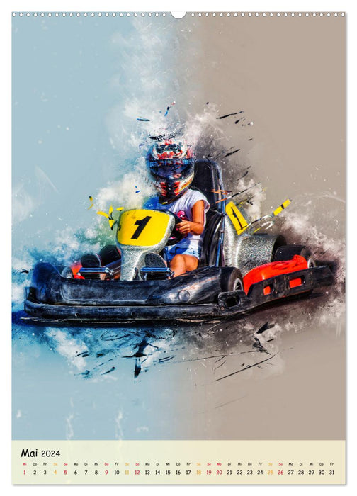 Go-kart spectacular (CALVENDO Premium Wall Calendar 2024) 