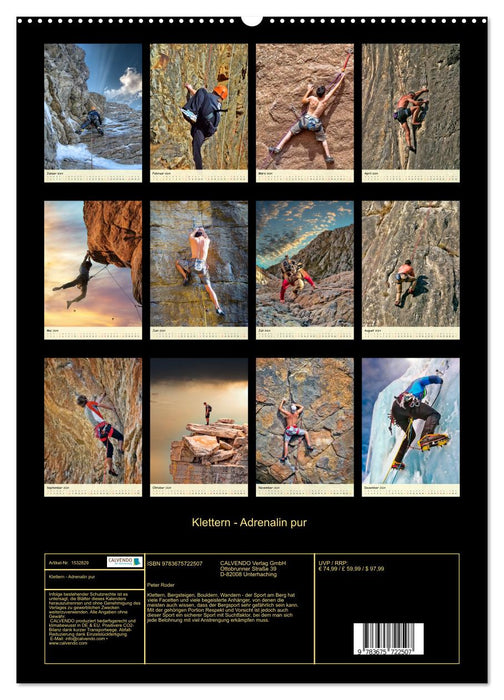 Climbing - pure adrenaline (CALVENDO Premium Wall Calendar 2024) 