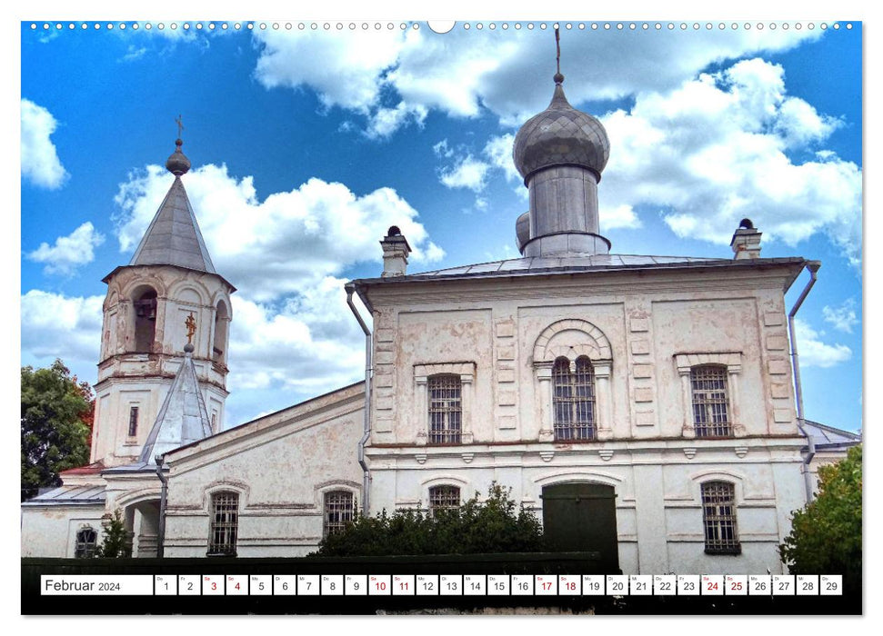 Russie pittoresque - Architecture de village dans la région de Pskov (Calendrier mural CALVENDO Premium 2024) 