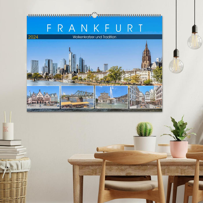 Frankfurt - Skyscrapers and Tradition (CALVENDO Wall Calendar 2024) 
