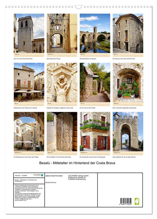 Besalú - Mittelalter im Hinterland der Costa Brava (CALVENDO Wandkalender 2024)