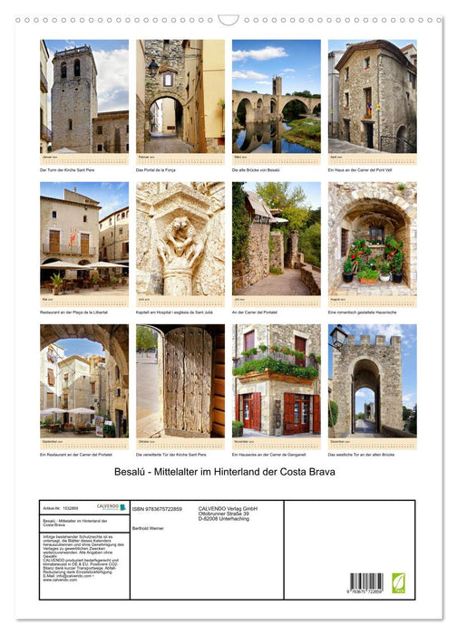 Besalú - Middle Ages in the hinterland of the Costa Brava (CALVENDO wall calendar 2024) 