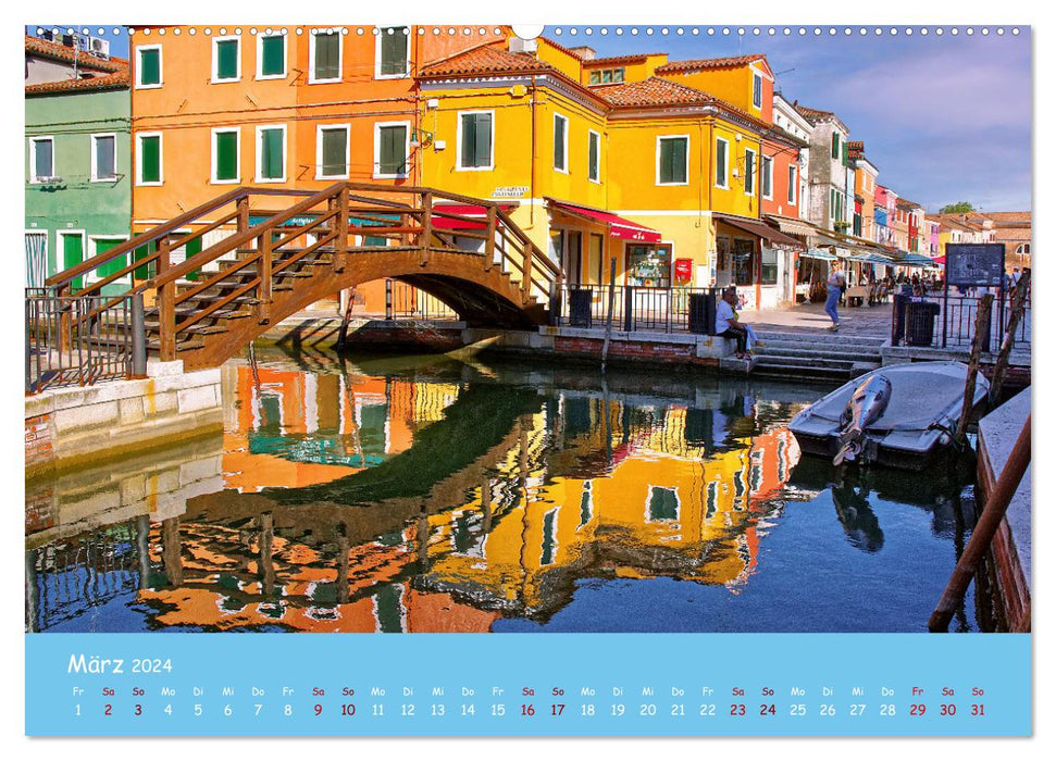 Colorful Colorful Burano (CALVENDO Premium Wall Calendar 2024) 