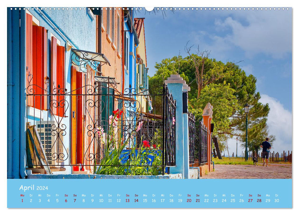 Burano coloré coloré (calendrier mural CALVENDO Premium 2024) 