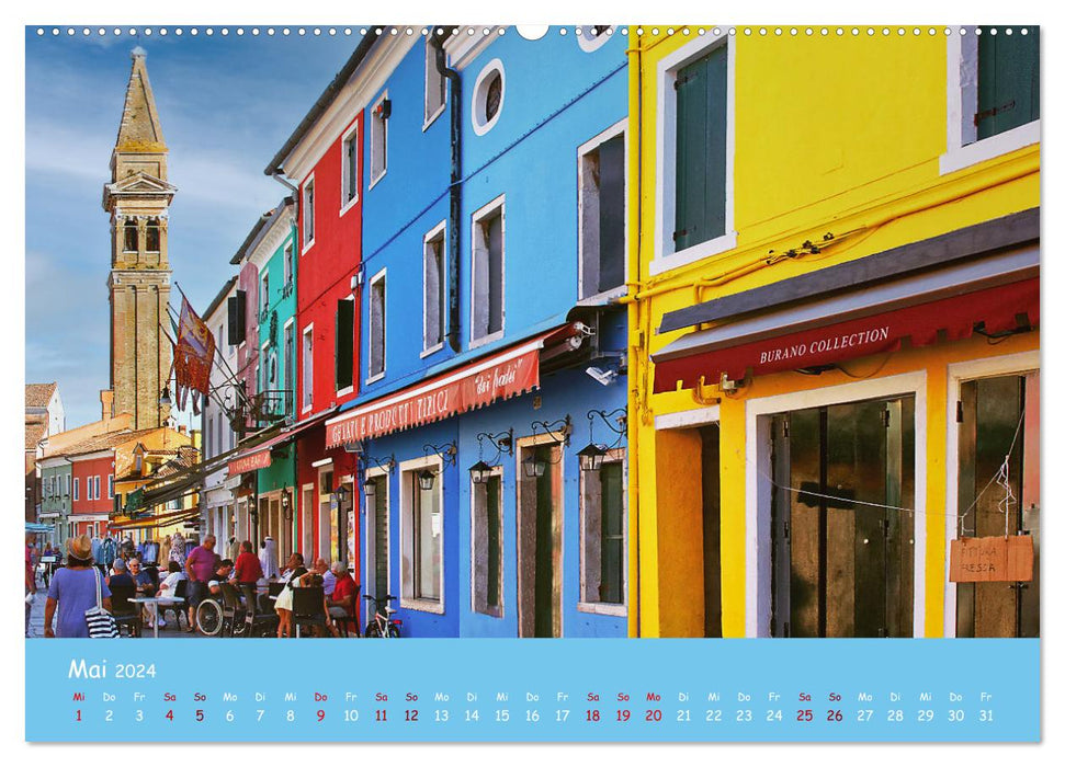 Colorful Colorful Burano (CALVENDO Premium Wall Calendar 2024) 