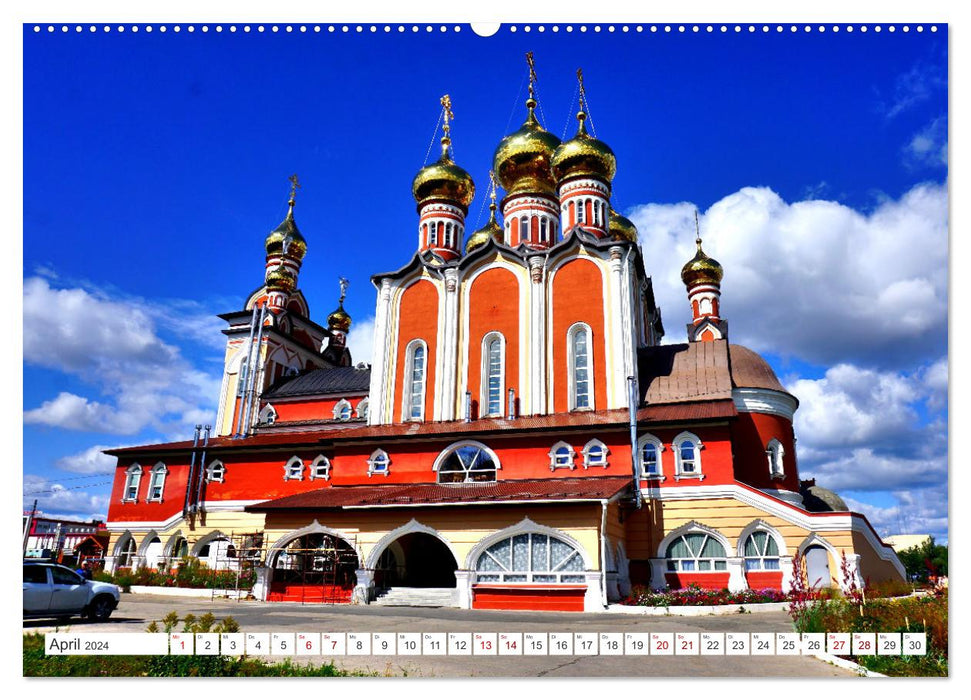 Golden Russia - Magnificent Cathedrals in Cheboksary (CALVENDO Wall Calendar 2024) 
