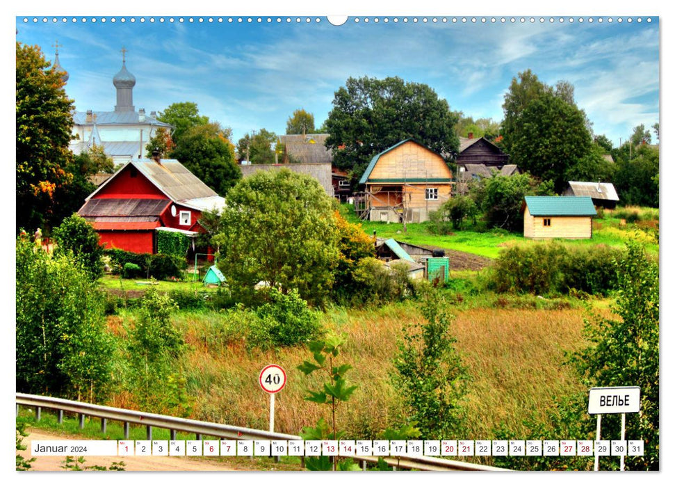 Picturesque Russia - Village architecture in the Pskov region (CALVENDO wall calendar 2024) 