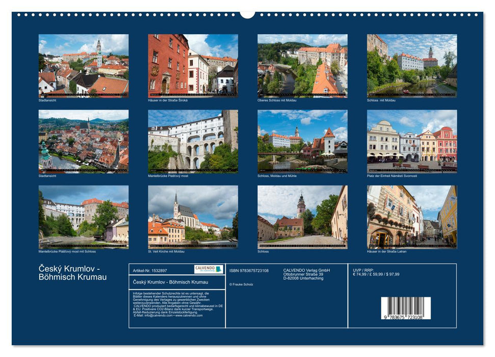 Cesky Krumlov - Bohemian Krumlov (CALVENDO Premium Wall Calendar 2024) 