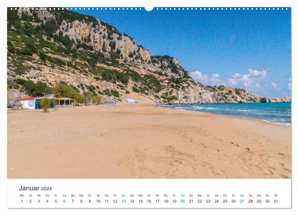 Beaches of the island of Rhodes (CALVENDO Premium Wall Calendar 2024) 