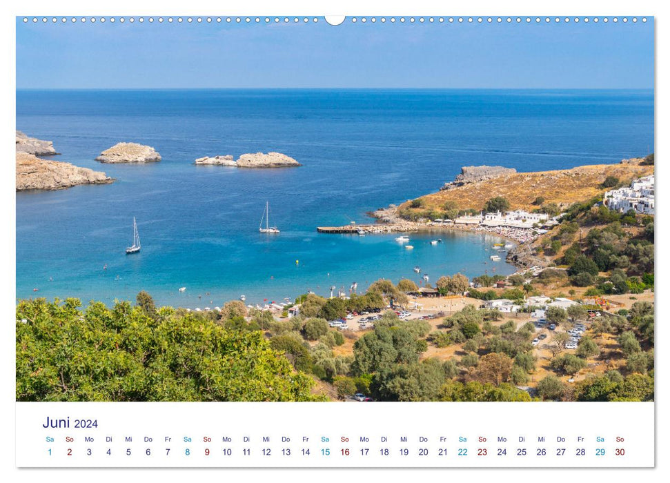 Beaches of the island of Rhodes (CALVENDO Premium Wall Calendar 2024) 