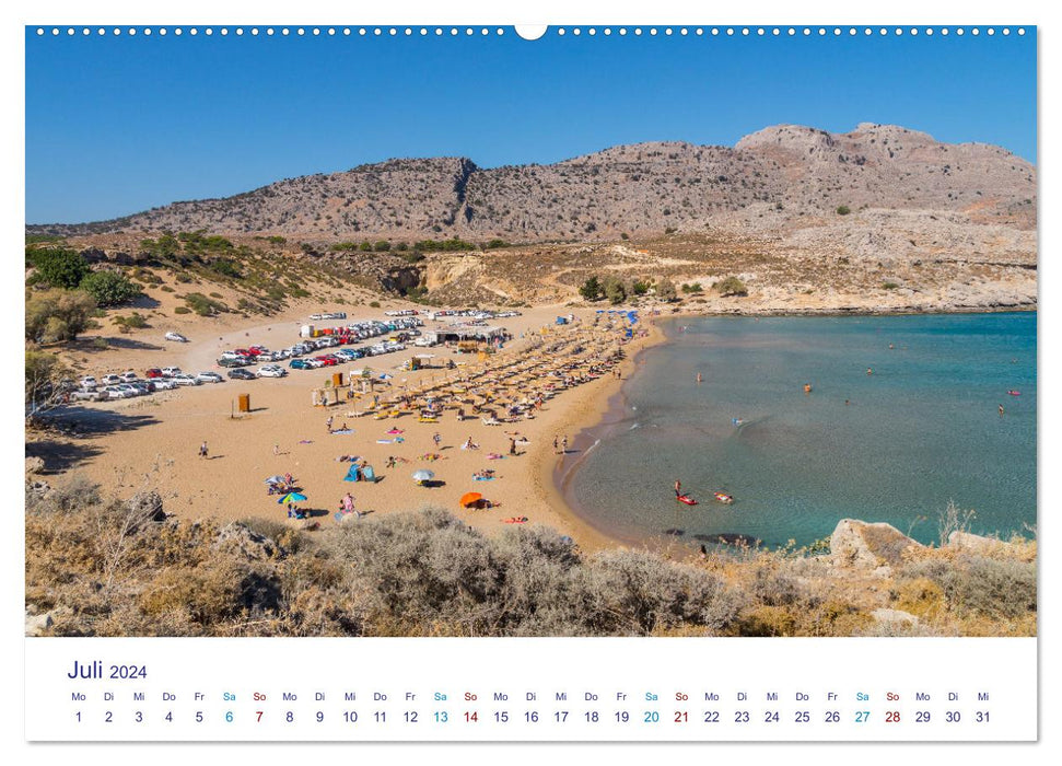 Plages de l'île de Rhodes (Calendrier mural CALVENDO Premium 2024) 