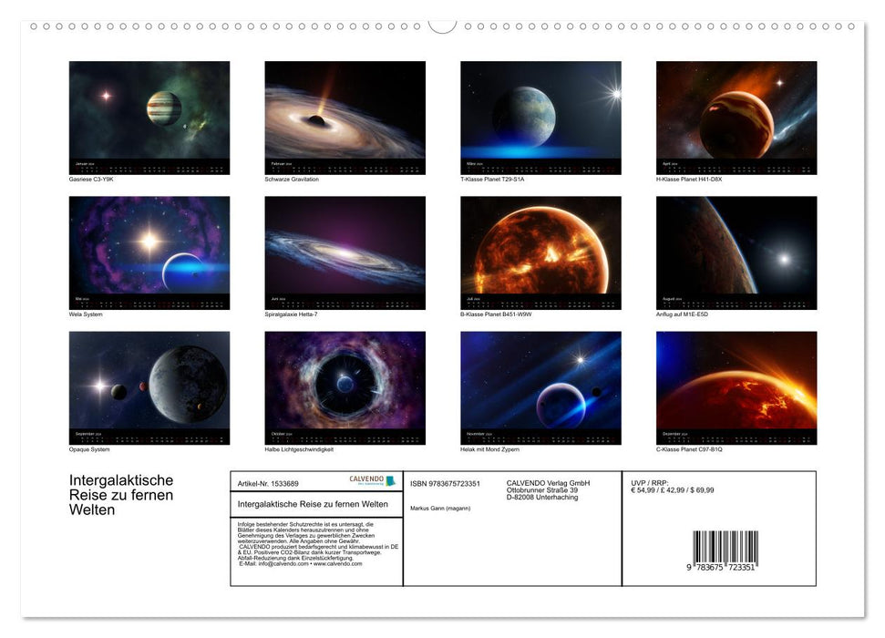 Intergalactic journey to distant worlds (CALVENDO wall calendar 2024) 