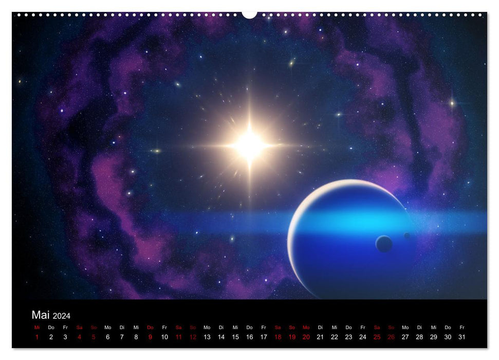 Intergalactic journey to distant worlds (CALVENDO wall calendar 2024) 