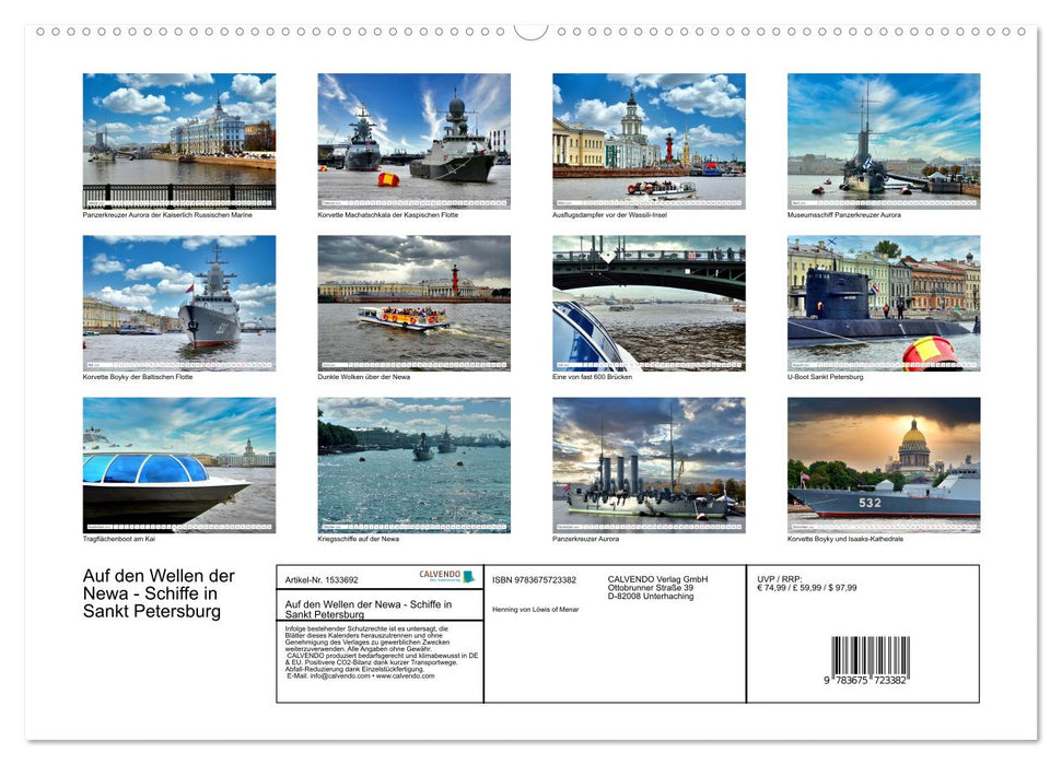 On the waves of the Neva - ships in Saint Petersburg (CALVENDO Premium Wall Calendar 2024) 