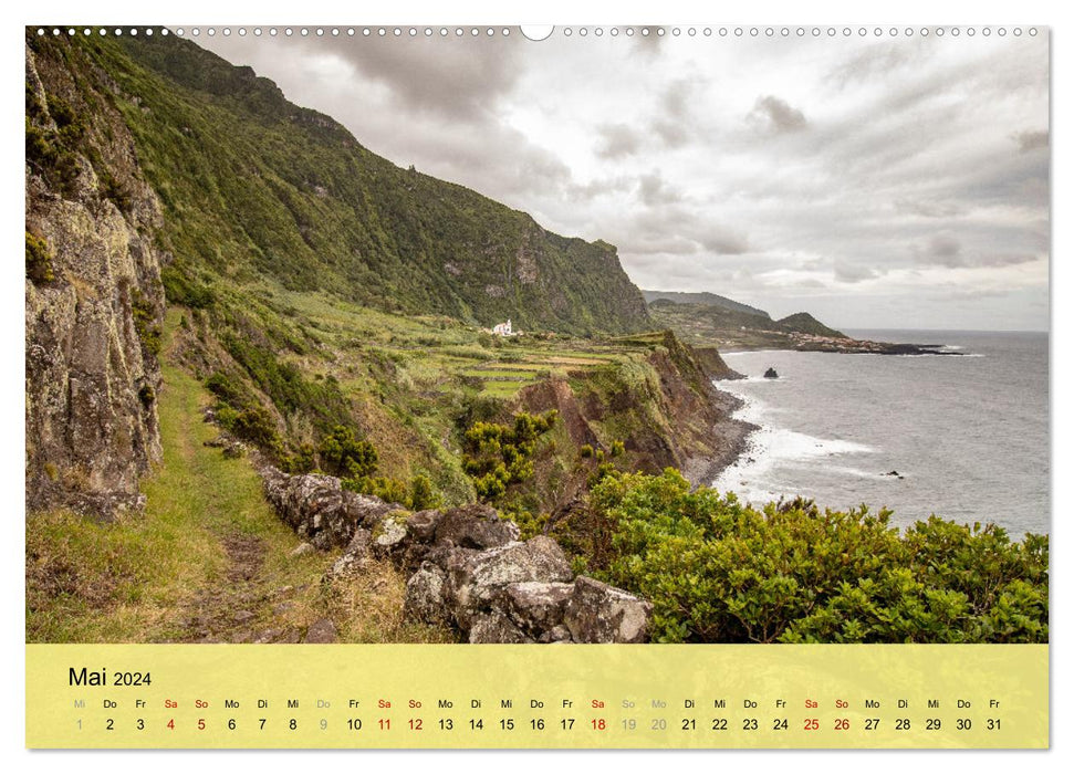 Azores landscapes - Flores and Corvo (CALVENDO Premium Wall Calendar 2024) 