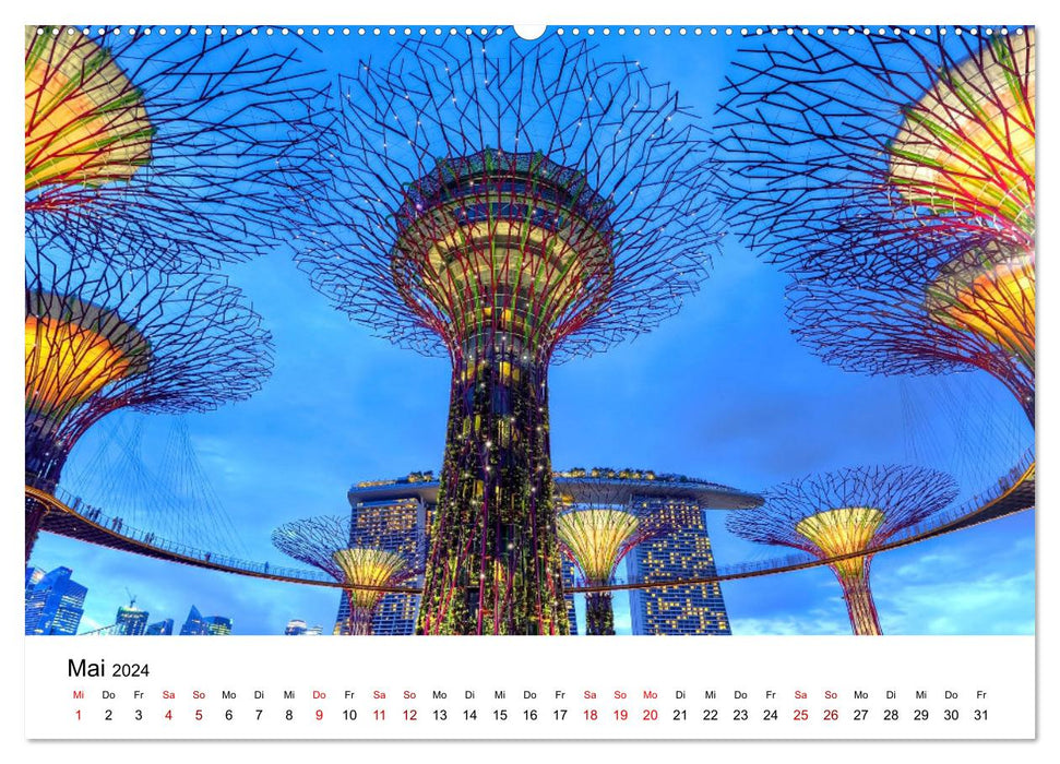 Singapore - The city in tune with the times. (CALVENDO Premium Wall Calendar 2024) 