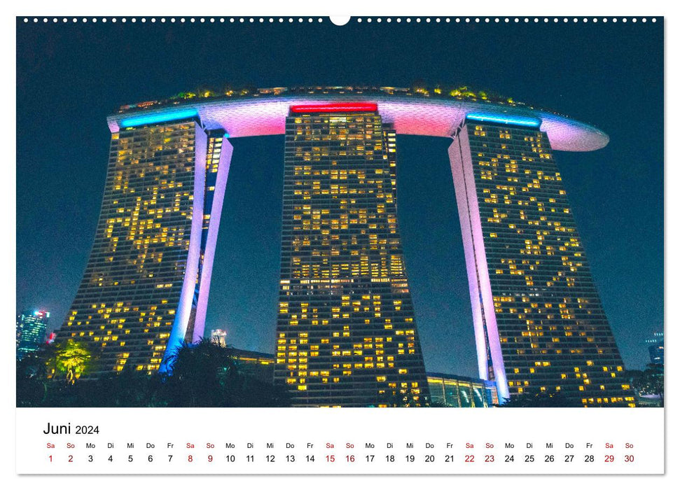 Singapore - The city in tune with the times. (CALVENDO Premium Wall Calendar 2024) 