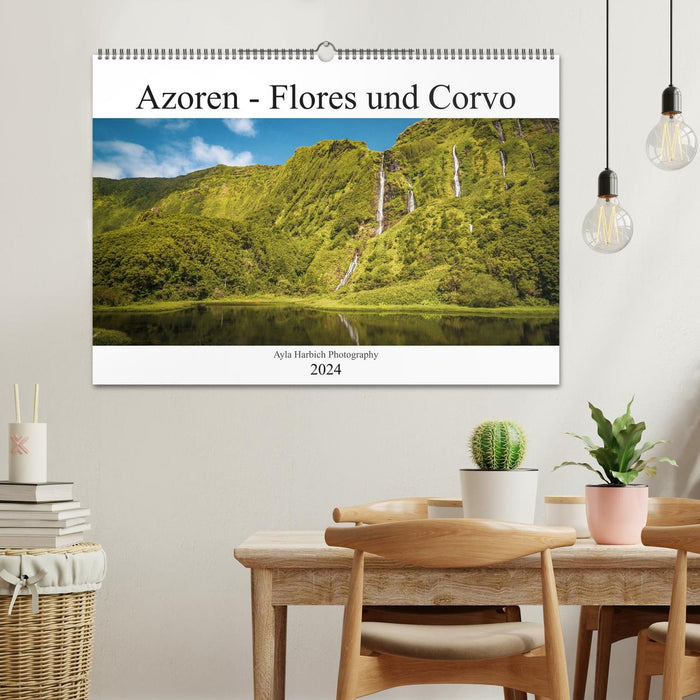 Paysages des Açores - Flores et Corvo (Calendrier mural CALVENDO 2024) 