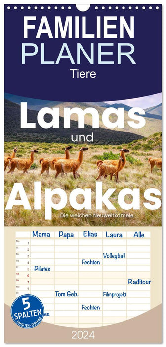 Lamas und Alpakas - Die weichen Neuweltkamele. (CALVENDO Familienplaner 2024)