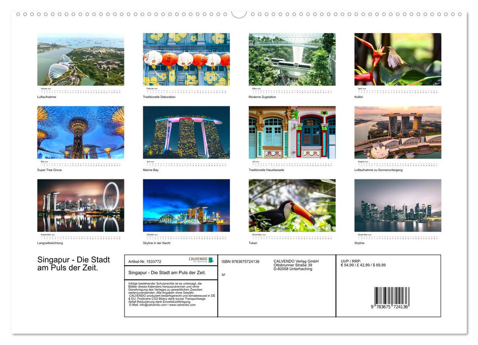 Singapore - The city in tune with the times. (CALVENDO wall calendar 2024) 