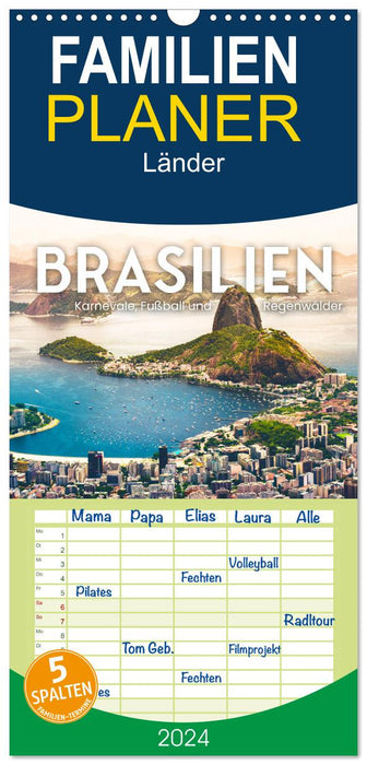 Brésil - carnavals, football et forêts tropicales. (Agenda familial CALVENDO 2024) 