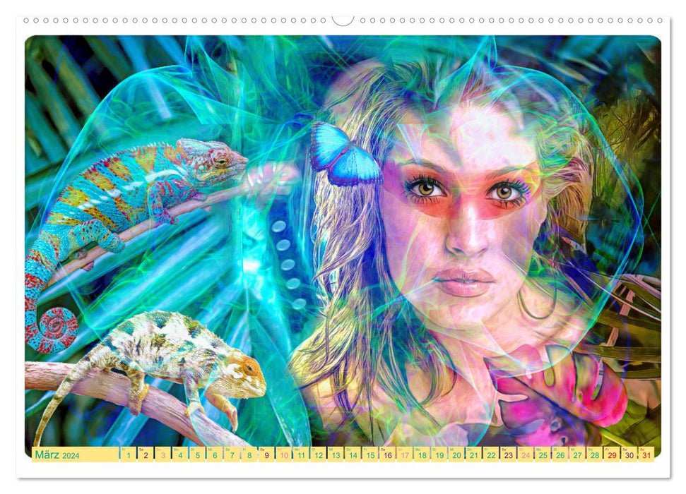 Paradis - photos de collage (Calendrier mural CALVENDO Premium 2024) 