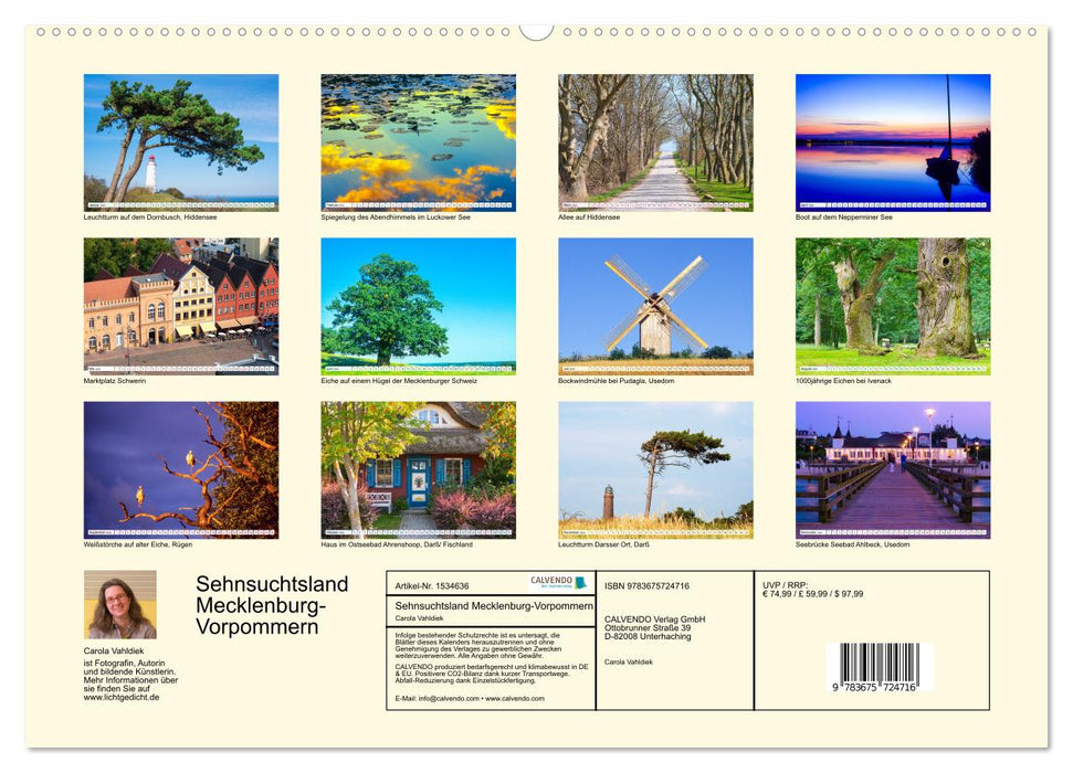 Longing Land Mecklenburg-Western Pomerania (CALVENDO Premium Wall Calendar 2024) 