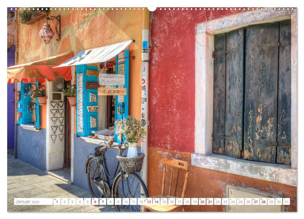 Îles de Burano (Calvendo Premium Calendrier mural 2024) 