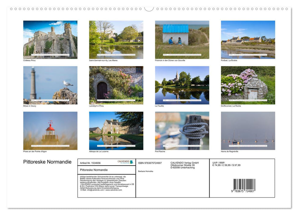 Pittoreske Normandie (CALVENDO Premium Wandkalender 2024)