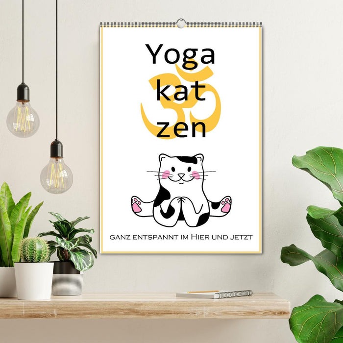 Yogakatzen - ganz entspannt im Hier und Jetzt (CALVENDO Wandkalender 2024)