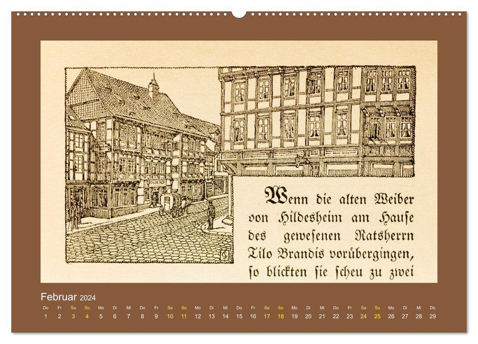 Hildesheim – Vues historiques (Calendrier mural CALVENDO 2024) 